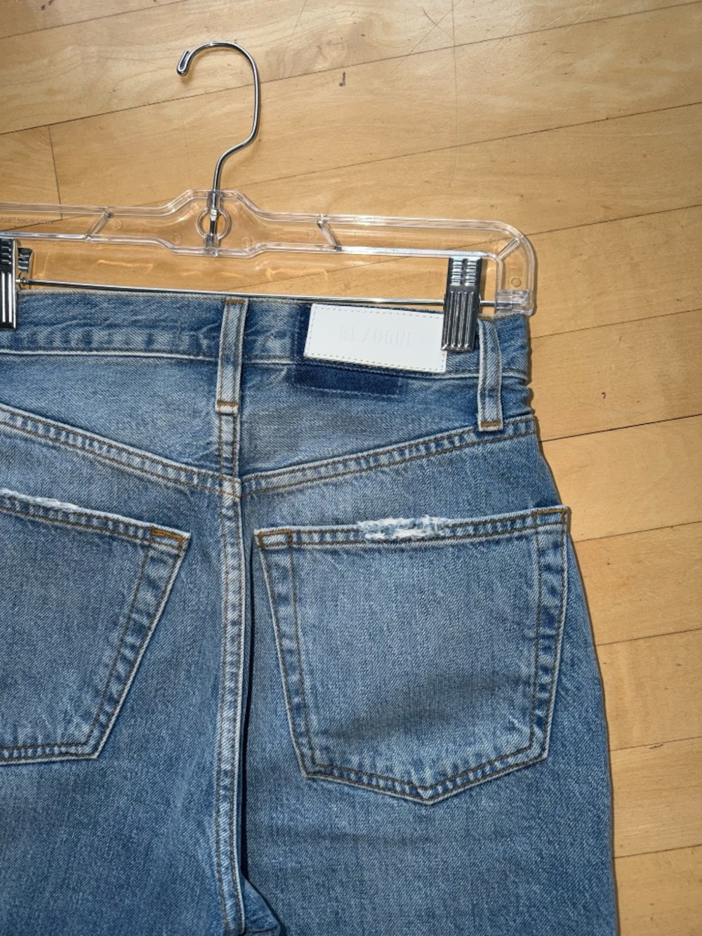 RE/DONE 70's Stove Pipe High Rise straight leg jeans, 24, GD1246 - Picture 7 of 8